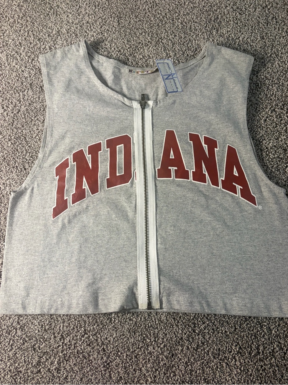 Indiana University NWT Cropped Zip-Up Tank | IU Hoosiers | NWT | Size M